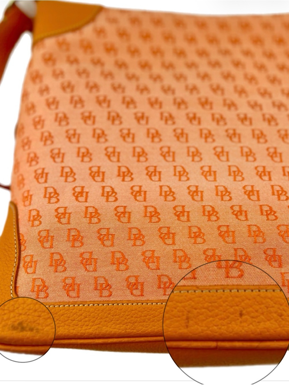 Dooney & Bourke Orange Monogram Large Shoulder Bag Y2K Vintage - RARE π§‘ - Picture 16 of 16